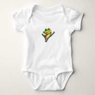 Peekaboo Croc Zipper ontwerp Romper