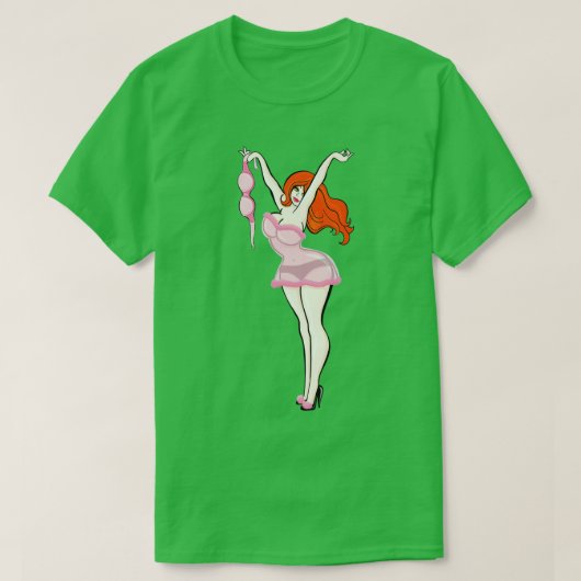 PeekaBoo Curvy Redhead T-shirt (Design voorkant)