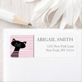 Peekaboo! Cute Black Cat - Return Address Labels