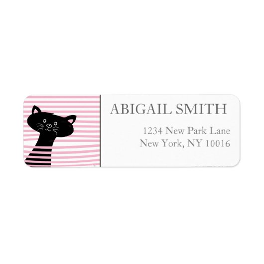 Peekaboo! Cute Black Cat - Return Address Labels (Voorkant)
