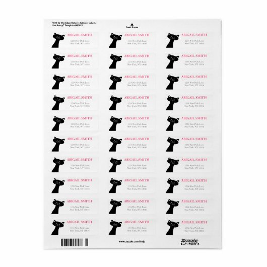Peekaboo! Cute Black Cat - Return Address Labels (Full Sheet)