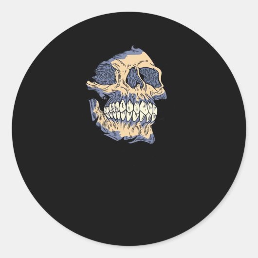 Peekaboo Death Skull Ronde Sticker (Voorkant)