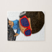 Peekaboo DJ afro Legpuzzel (Horizontaal)