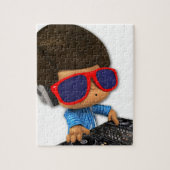 Peekaboo DJ afro Legpuzzel (Verticaal)