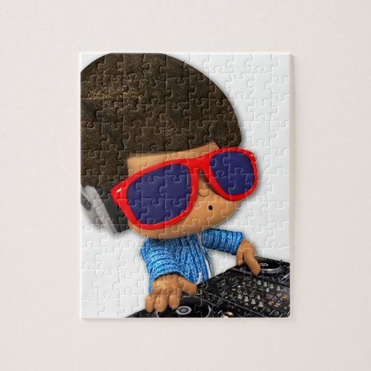 Peekaboo DJ afro Legpuzzel (Verticaal)