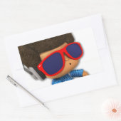 Peekaboo DJ afro Rechthoekige Sticker (Envelop)