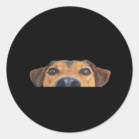 Peekaboo Dog Ronde Sticker (Voorkant)