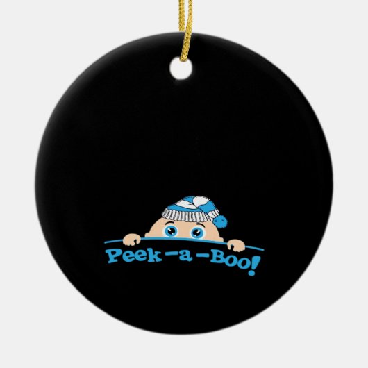 Peekaboo Fitted Keramisch Ornament (Voorkant)
