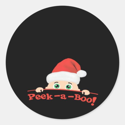Peekaboo Fitted Ronde Sticker (Voorkant)