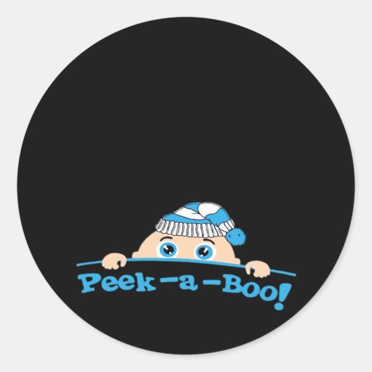 Peekaboo Fitted Ronde Sticker (Voorkant)