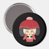 Peekaboo Girl Luiaard Design Magneet (Voorkant / Achterkant)