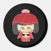 Peekaboo Girl Luiaard Design Magneet (Voorkant)