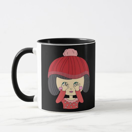 Peekaboo Girl Luiaard Design Mok (Links)