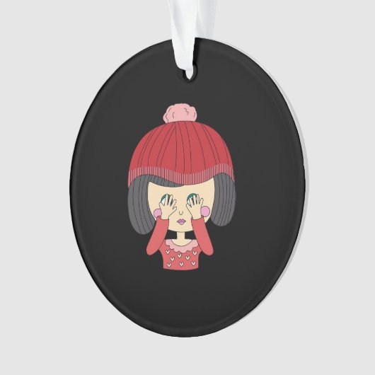 Peekaboo Girl Luiaard Design Ornament (voorkant)