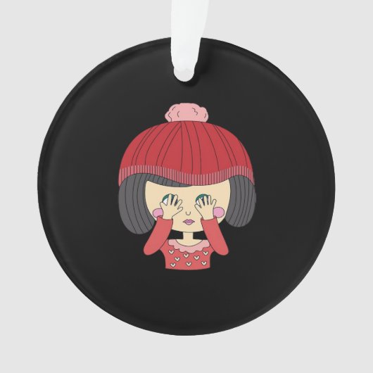 Peekaboo Girl Luiaard Design Ornament (voorkant)