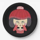 Peekaboo Girl Luiaard Design Papieren Bordje (Voorkant)