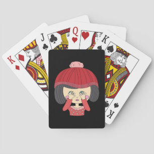 Peekaboo Girl Luiaard Design Pokerkaarten