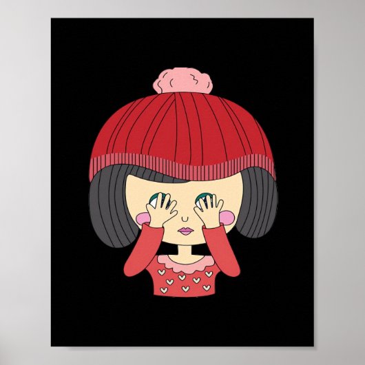 Peekaboo Girl Luiaard Design Poster (Voorkant)