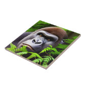 Peekaboo Gorilla, keramische Tegel Tegeltje (Zijkant)