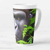 Peekaboo Gorilla, Latte Coffee Mok (Rechterhoek)