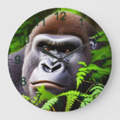 Peekaboo Gorilla, Wall Clock Grote Klok (Voorkant)