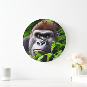 Peekaboo Gorilla, Wall Clock Grote Klok