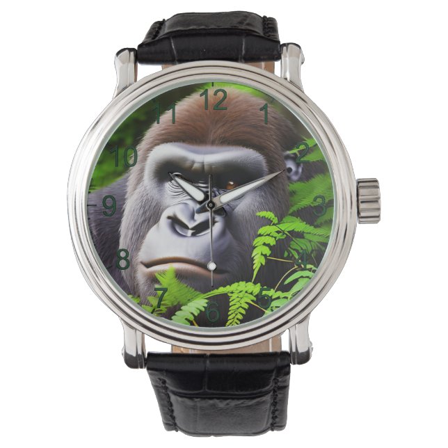 Peekaboo Gorilla, Wrist Watch Horloge (Voorkant)