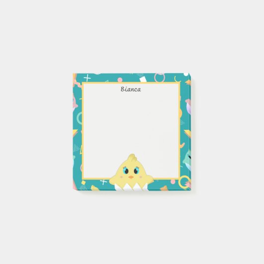 Peekaboo Green Baby Chick Post-it® Notes (Voorkant)
