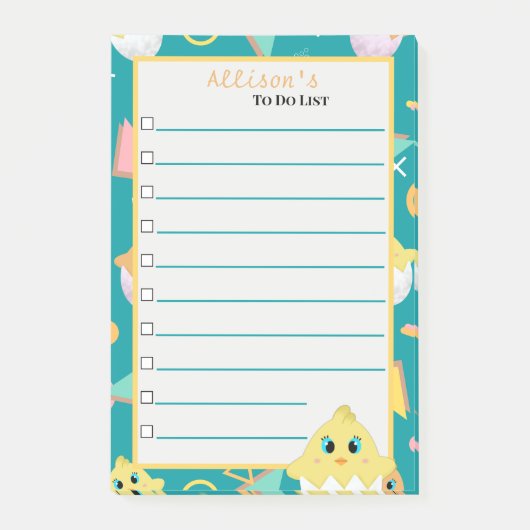 Peekaboo Groene Baby Chick Notities Post-it® Notes (Voorkant)