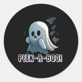 Peekaboo Halloween Edition Ronde Sticker (Voorkant)