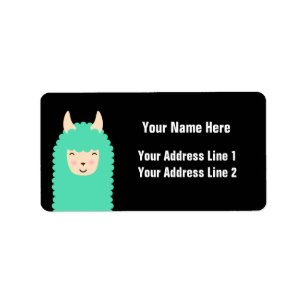 Peekaboo Happy Llama Adresetiketten Etiket