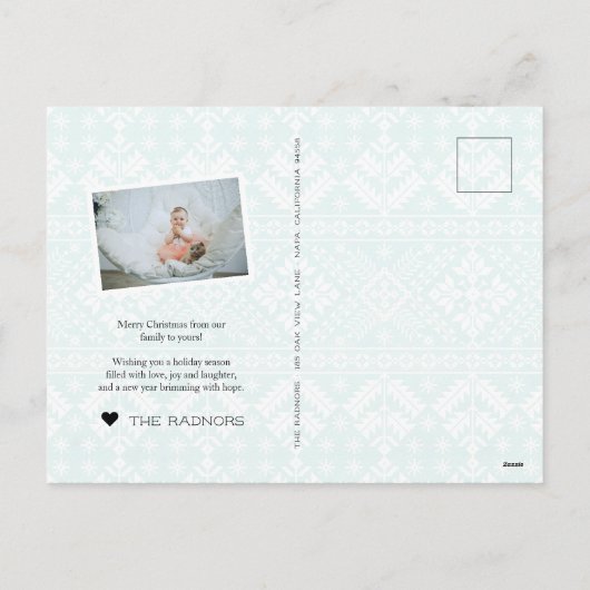 Peekaboo Joy | Schattigee Waterverf Kerstfoto Feestdagenkaart (Achterkant)