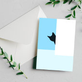 Peekaboo | Kat piept rond hoekschilderij Briefkaart