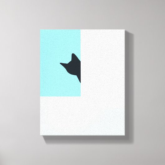 Peekaboo | Kat piept rond hoekschilderij Canvas Afdruk (Voorkant)