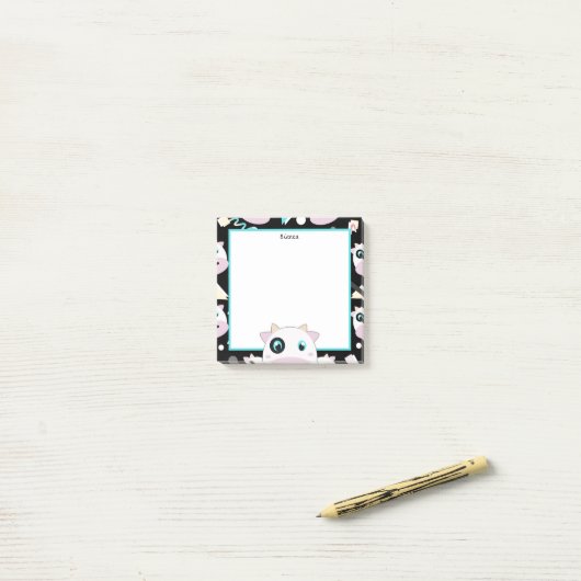 Peekaboo-Koe Post-it® Notes (Op bureau)