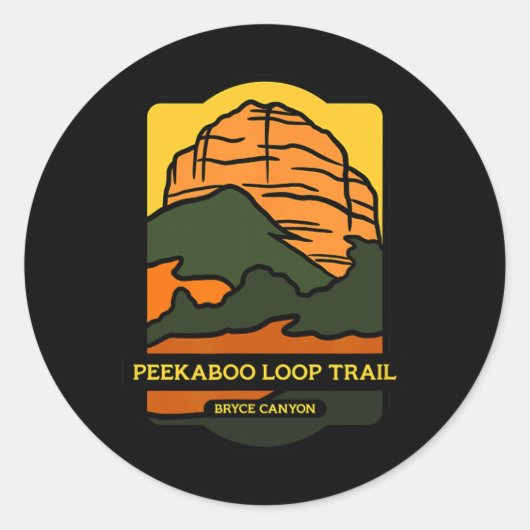 Peekaboo Loop Trail - Bryce Canyon Paardrijden Ronde Sticker (Voorkant)