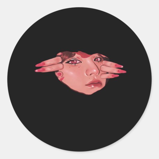 Peekaboo – Luiaard Design Vibes Ronde Sticker (Voorkant)