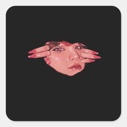 Peekaboo – Luiaard Design Vibes Vierkante Sticker (Voorkant)