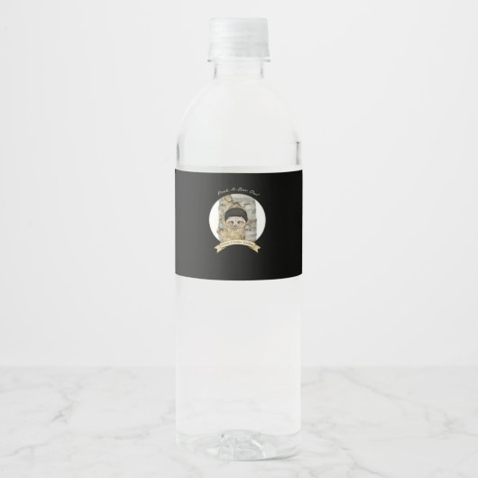 Peekaboo meme ontwerp voor Halloween Waterfles Etiket (Voorkant)