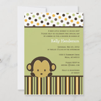 Peekaboo Monkey Invitation Kaart