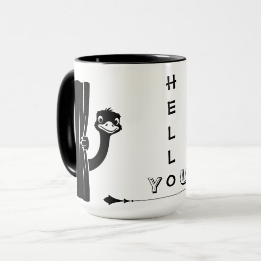 Peekaboo Ostrich Funny Mug Mok (Voorkant links)