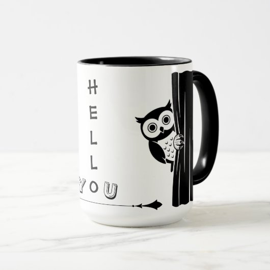 Peekaboo Owl Funny Mug Mok (Voorkant rechts)