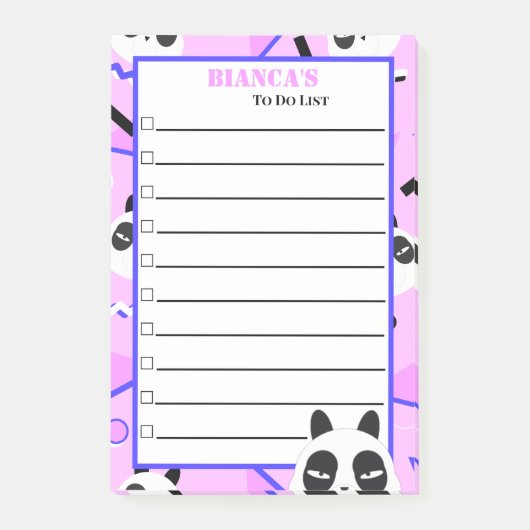 Peekaboo Paarse Panda Beer Post-it® Notes (Voorkant)