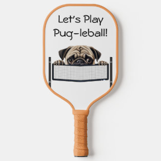 Peekaboo Pug Pickleball Paddle
