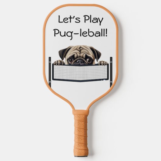 Peekaboo Pug Pickleball Paddle (Voorkant)