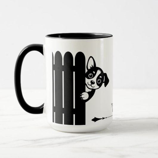 Peekaboo Puppy Funny Mug Mok (Links)