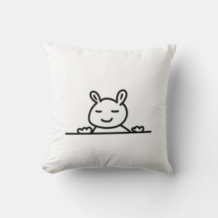 Peekaboo Rabbit Cartoon Sketch Classic Kussen