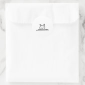 Peekaboo Rabbit Cartoon Sketch Classic Ronde Sticker (Tas)