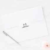 Peekaboo Rabbit Cartoon Sketch Classic Ronde Sticker (Envelop)