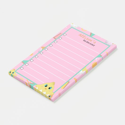 Peekaboo Roze Baby Chick Notes (Schuin)